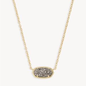 Kendra Scott Elisa Gold Pendant Necklace in Platinum Drusy